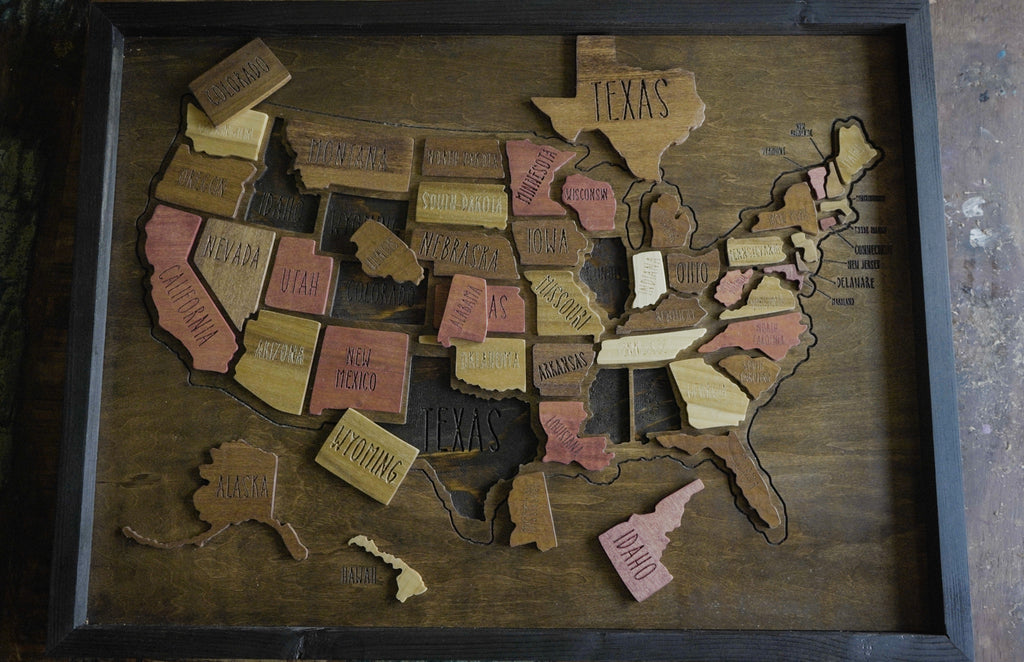 Wooden USA Travel Map Puzzle