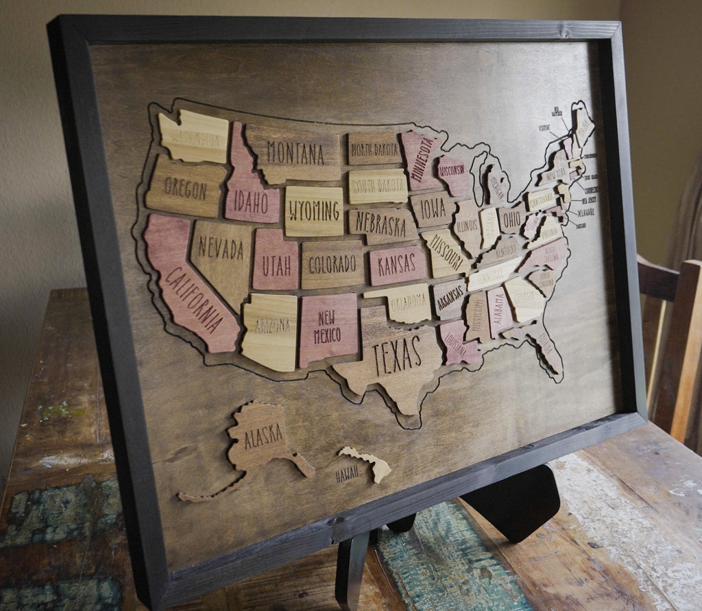 Wooden USA Travel Map Puzzle