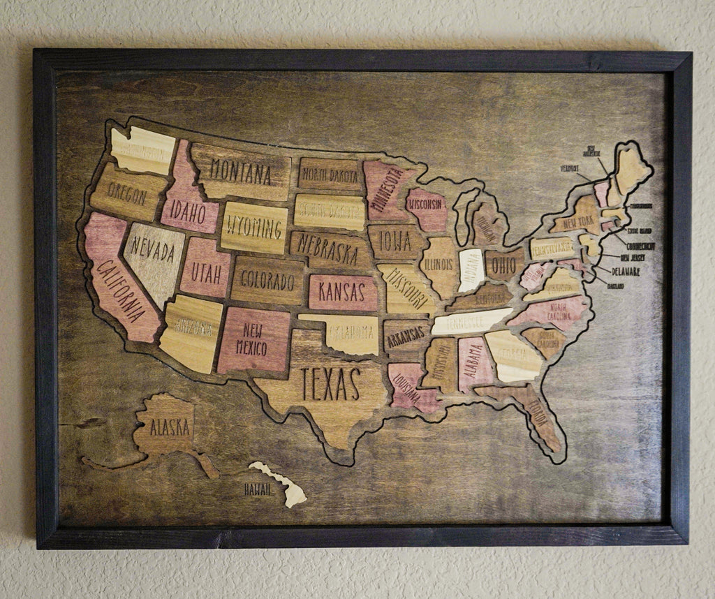 Wooden USA Travel Map Puzzle