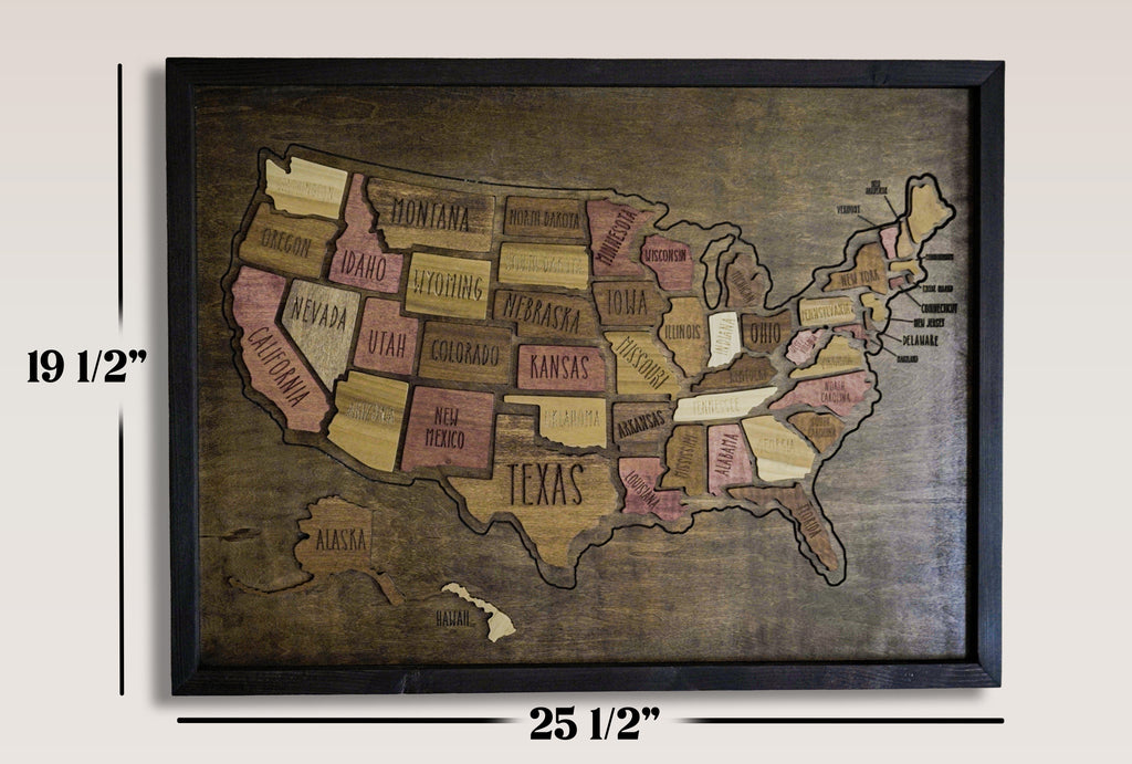 Wooden USA Travel Map Puzzle
