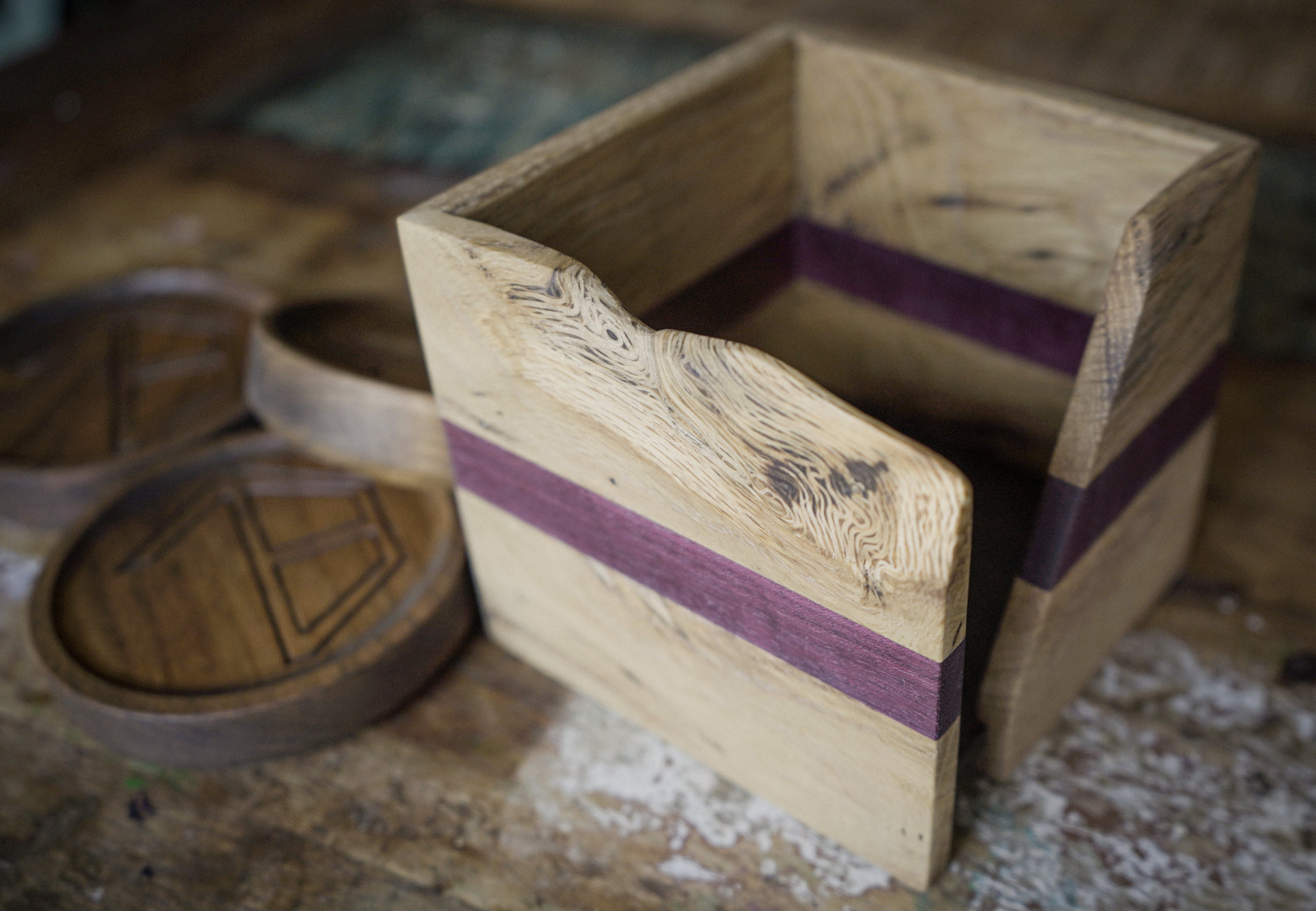 Handmade Luxury Wood Coaster Set With Holder